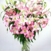 image of pink lily luxurious bouquet in a vase