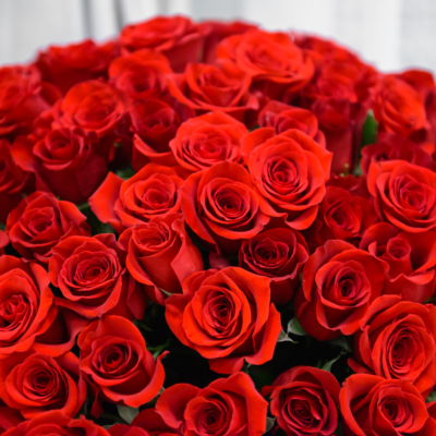 premium flower arrangement of red roses